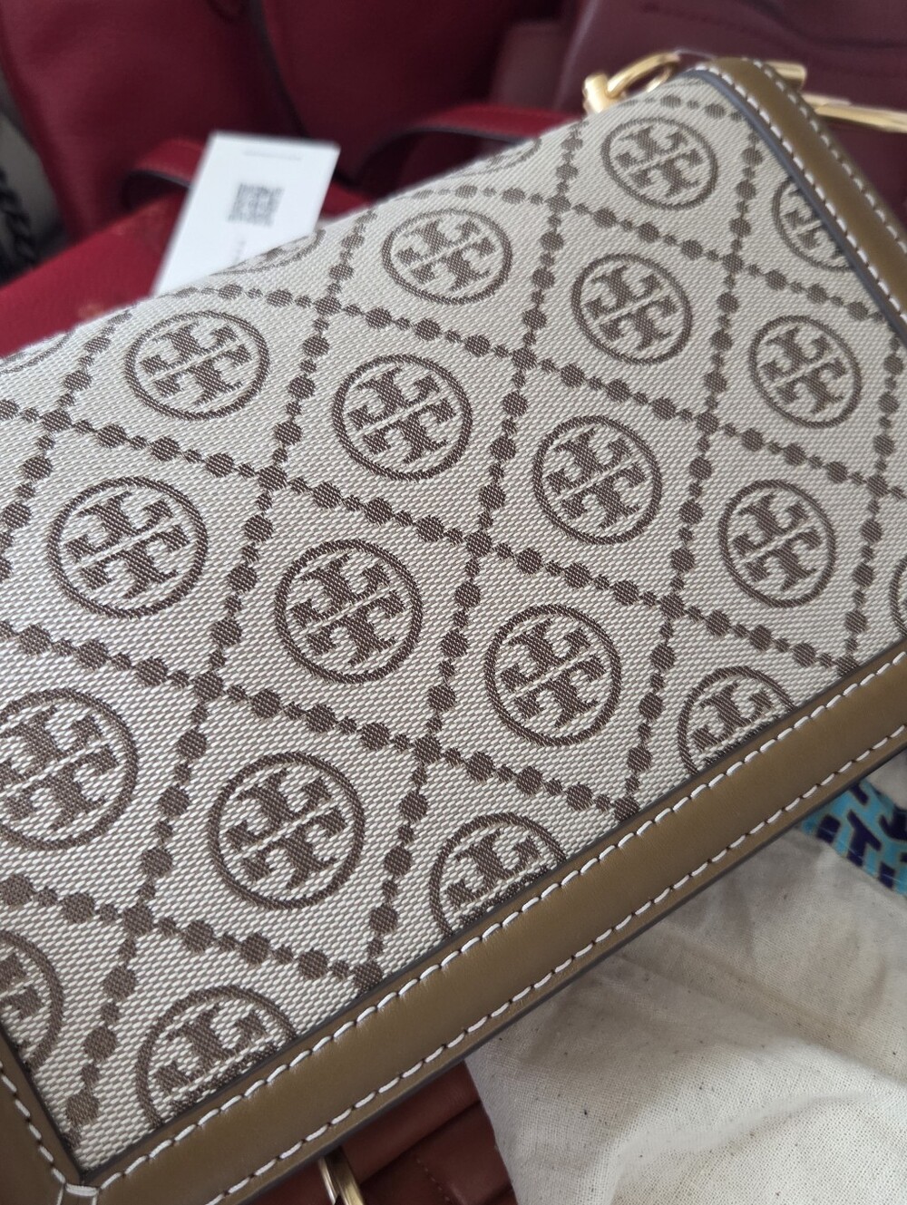Tory Burch T Monogram Jacquard Shoulder Bag Crossbody - Picture 4 of 7